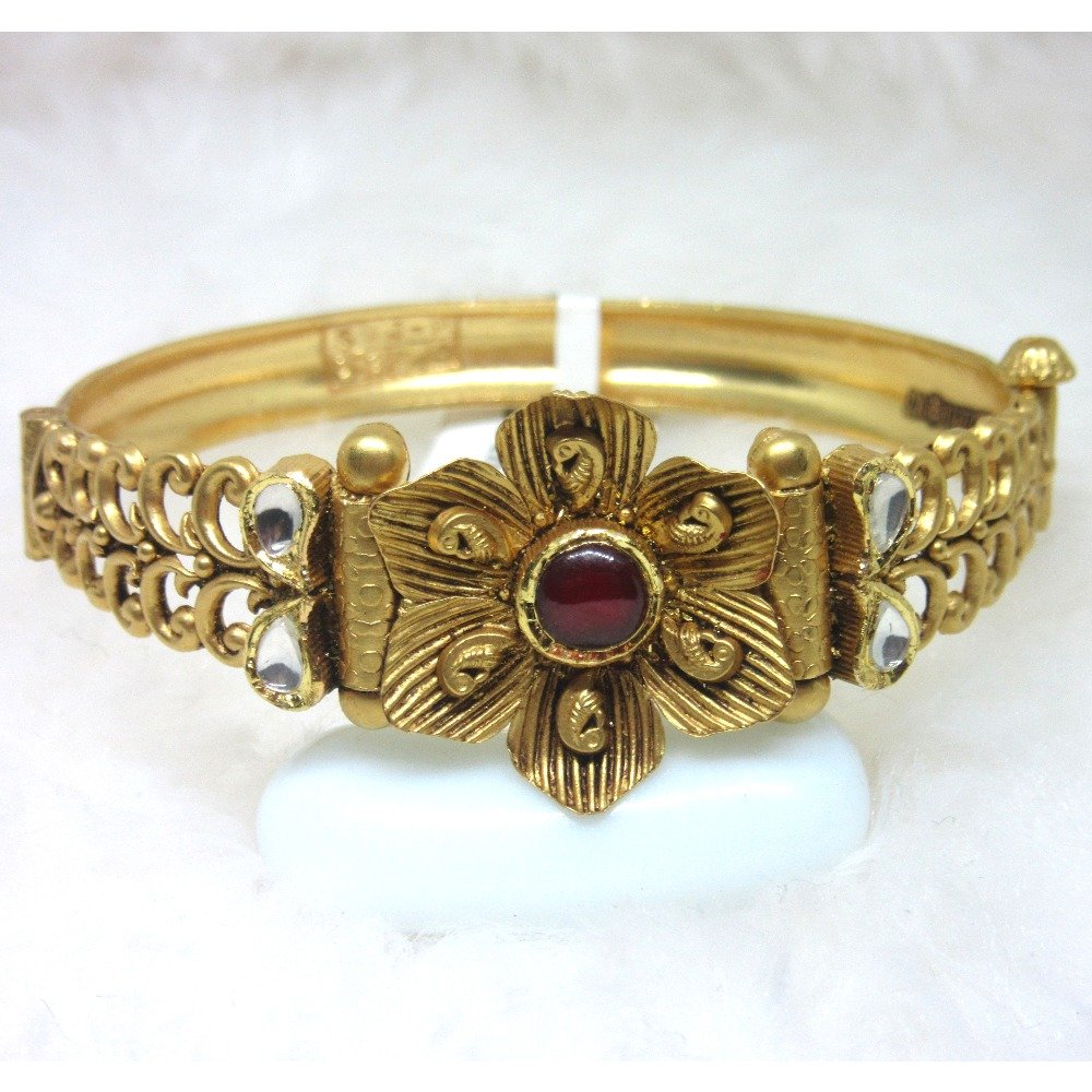 Gold antique jadtar Oxidized kada