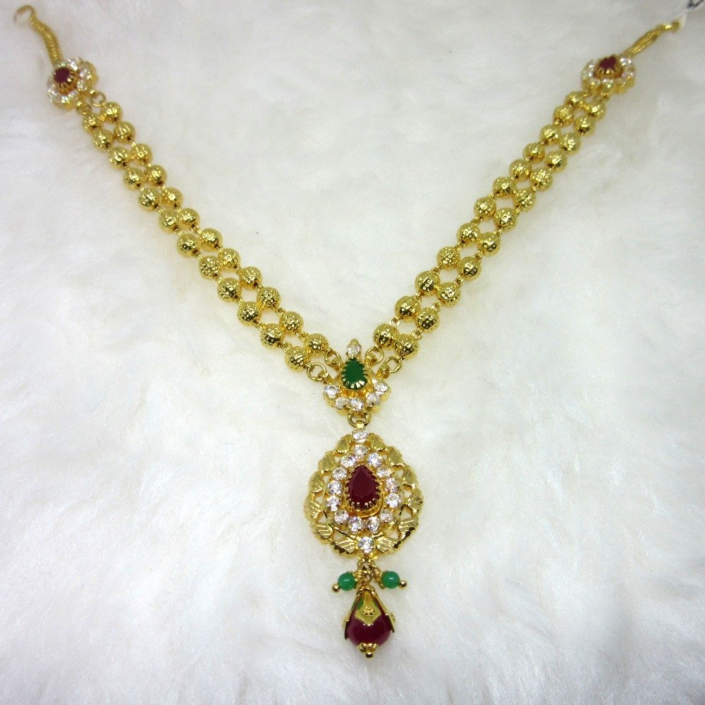 Delicate latest red diamond gold antique set