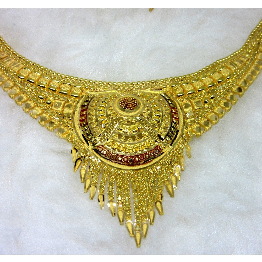 Simple culcutti gold necklace set