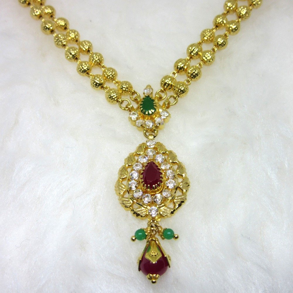 Delicate latest red diamond gold antique set