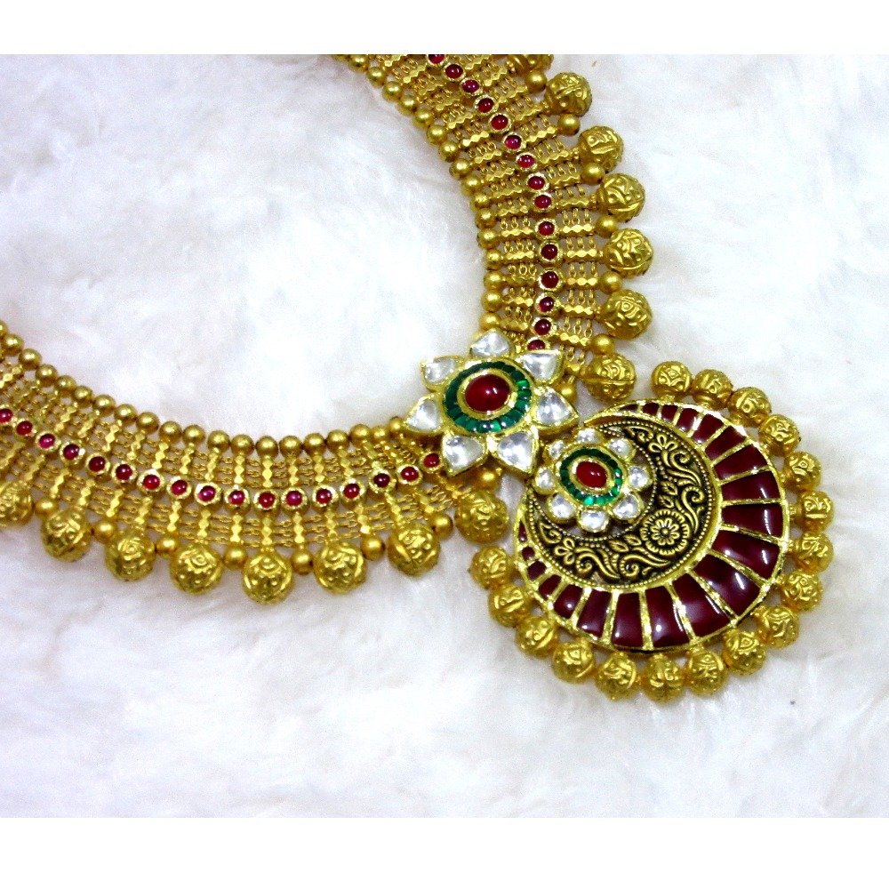 22k 916 heavy colorful jadtar set