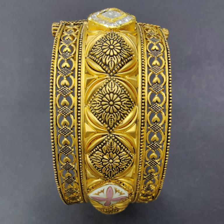 GOLD ANTIQUE DESIGNER HM916 BIKANERI BANGLES