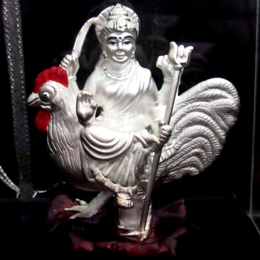 Silver emrald bahuchar maa statue(murti) mrt-266