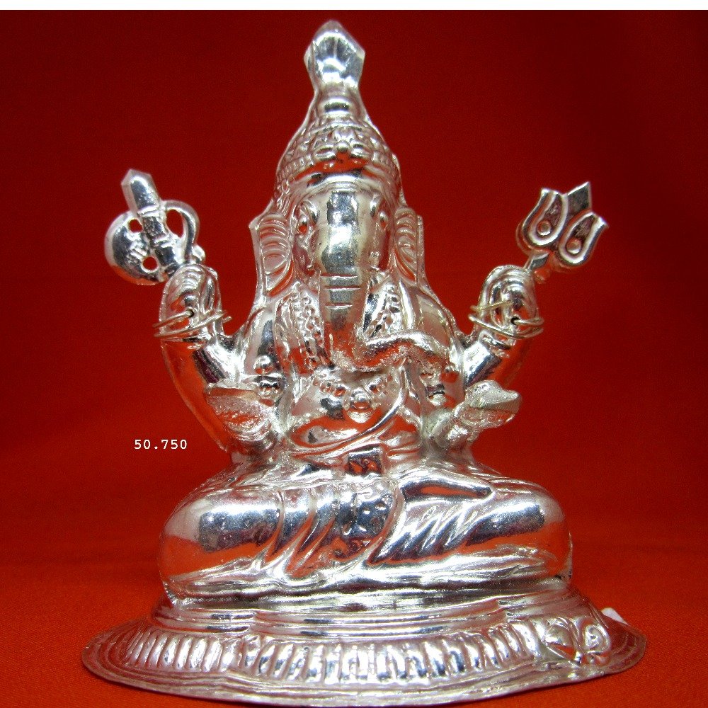 Silver Shree Ganesha Murti (Statue) MRT-126