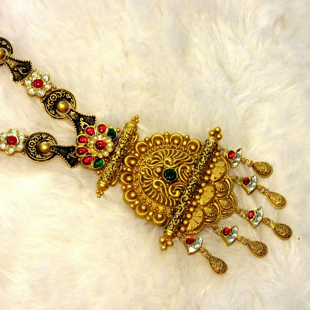 Gold 22k Antique Long Jadtar Set