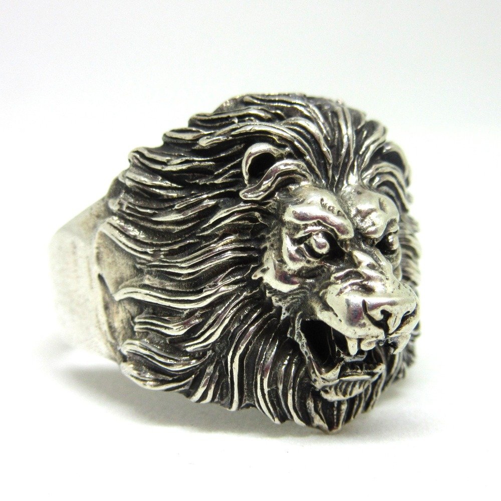 Oxidised Roaring lion Silver 925 Ring