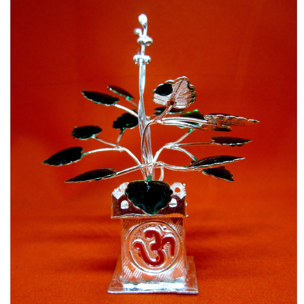 Silver tulshi kyara multicolor stone meena design
