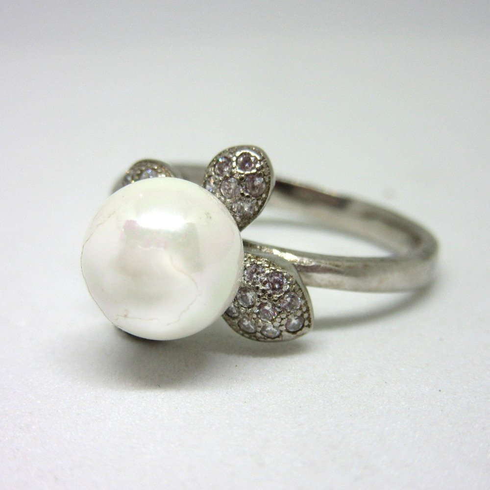 Silver 925 white pearl ring sr925-171
