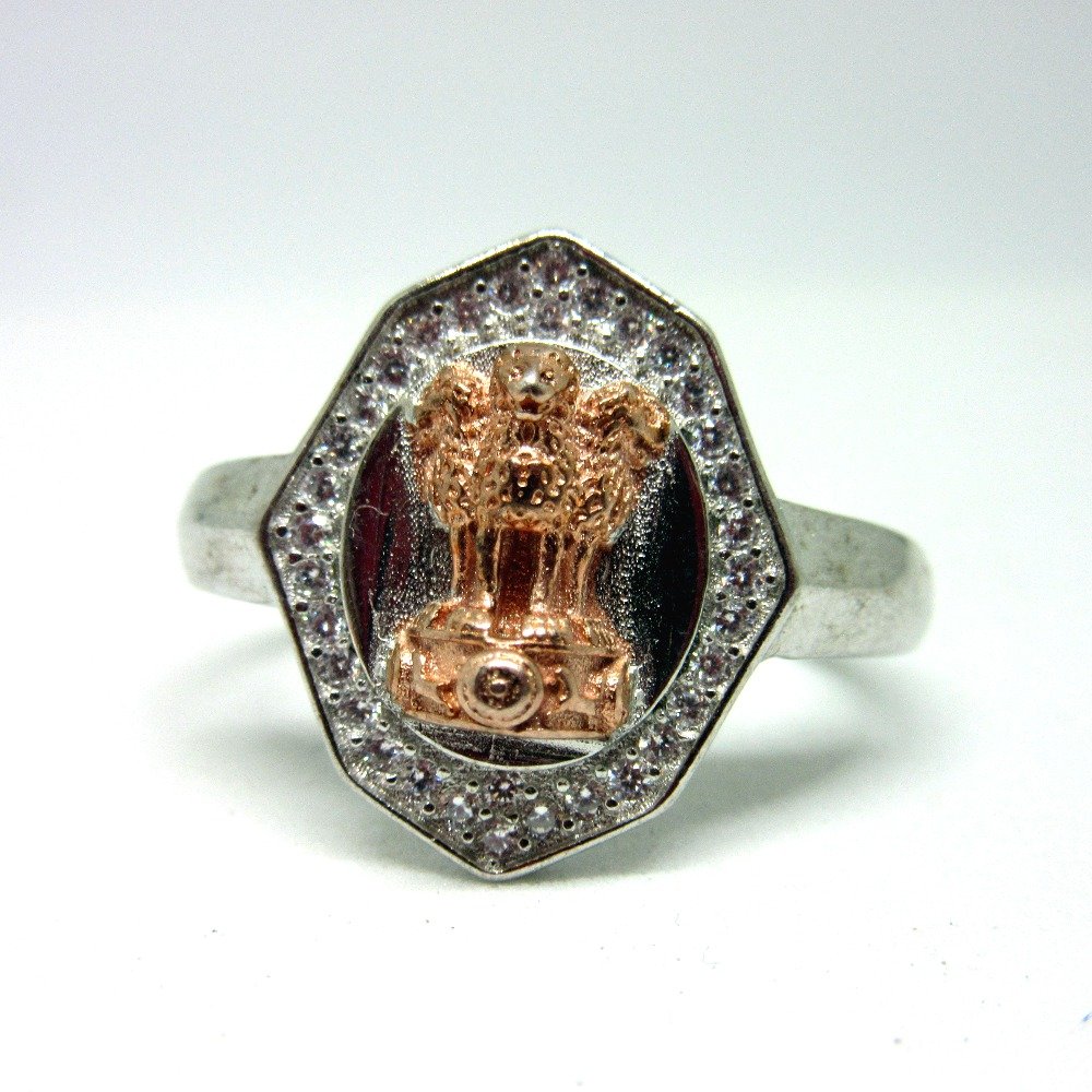 Silver 925 ashoka stambh ring sr925-176