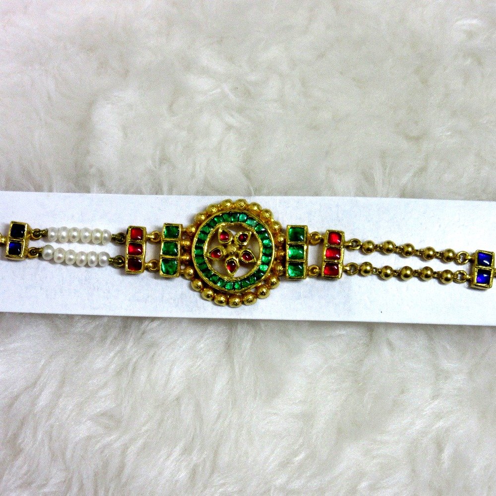 Gold minakari colorful antique bracelet