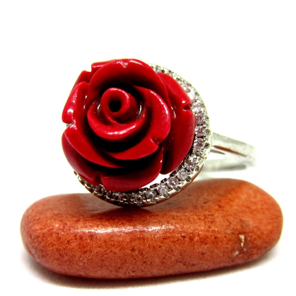 Silver 925 rose meena rare design ring sr925-48