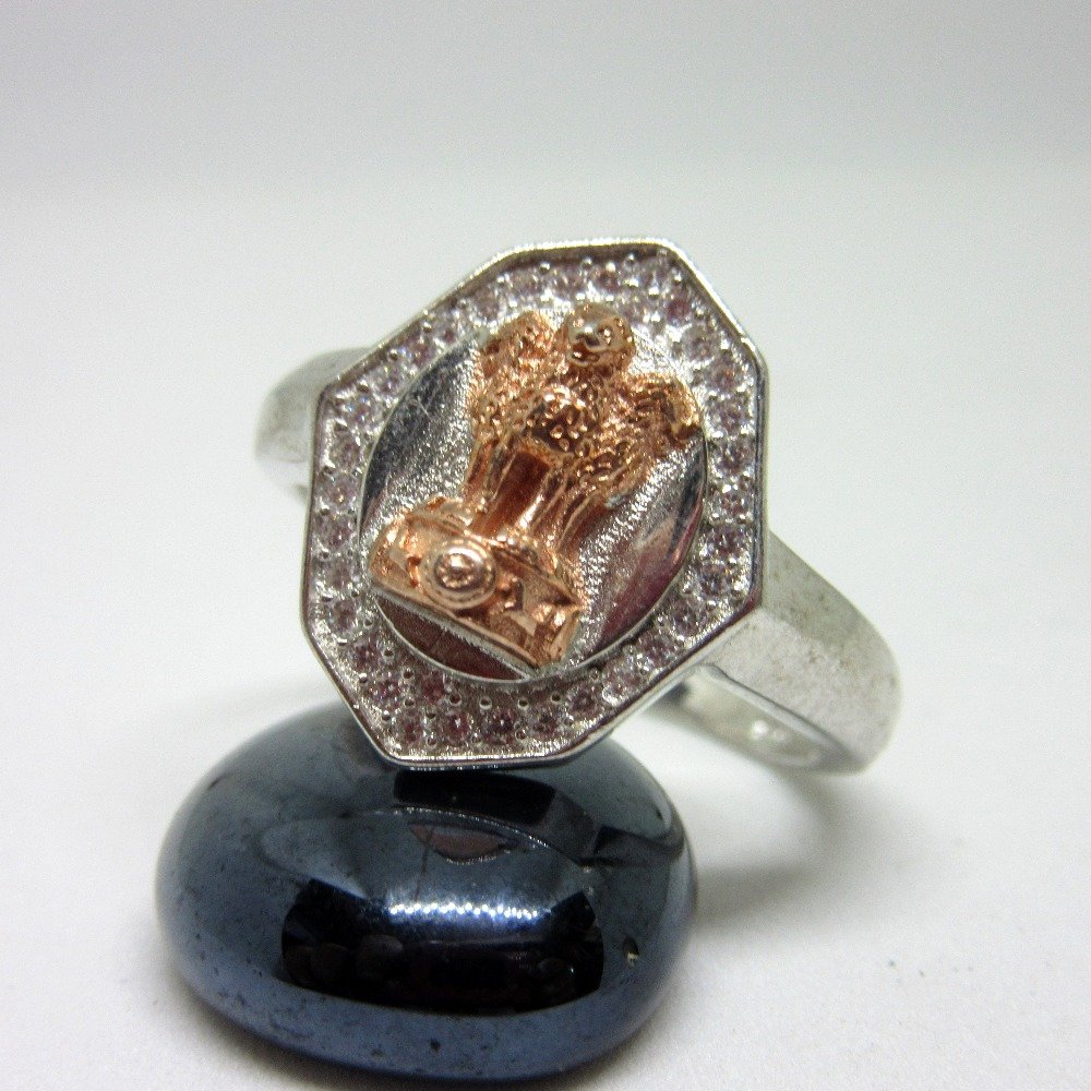 Silver 925 ashoka stambh ring sr925-176