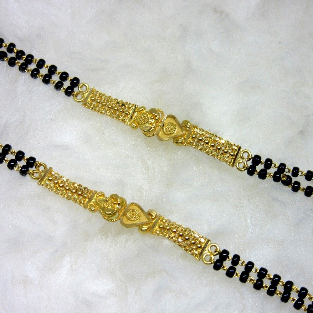 Gold semi culcutti colorful mangalsutra