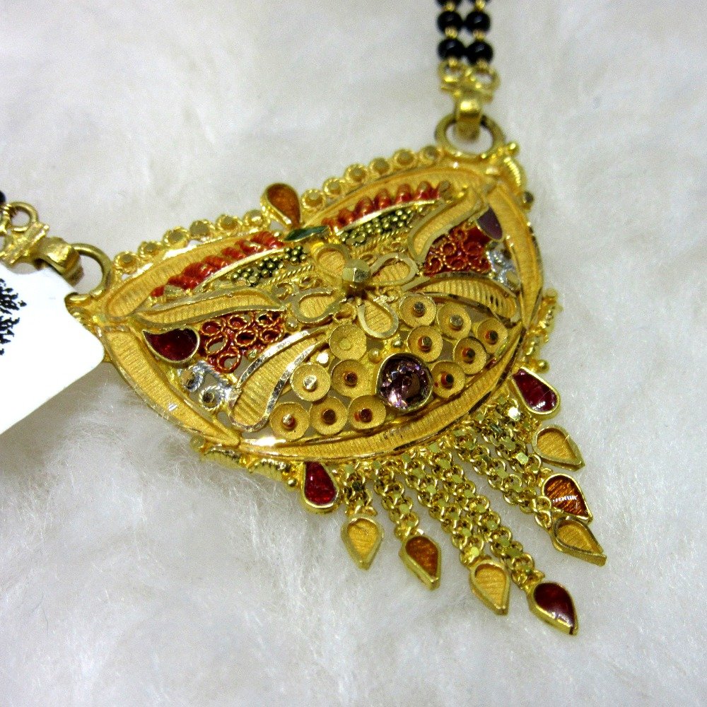 Gold colorful mordern mangalsutra