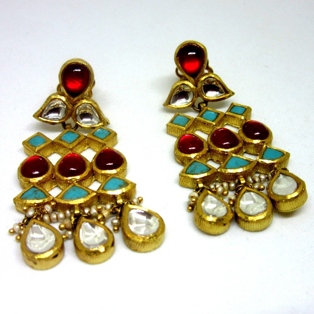 Gold 22k 916 antique color stone set