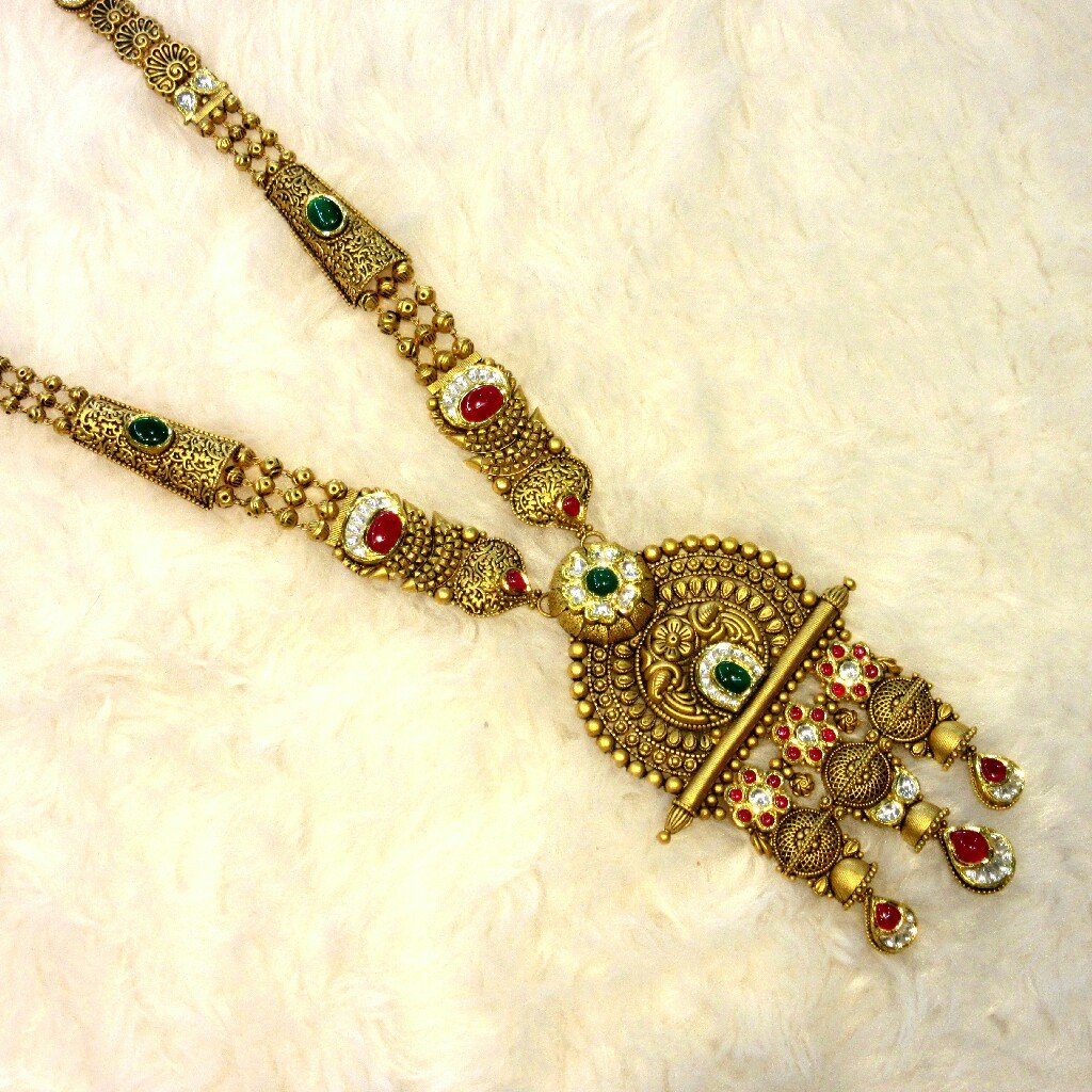 Gold hallmark 22k 916 long jadtar set