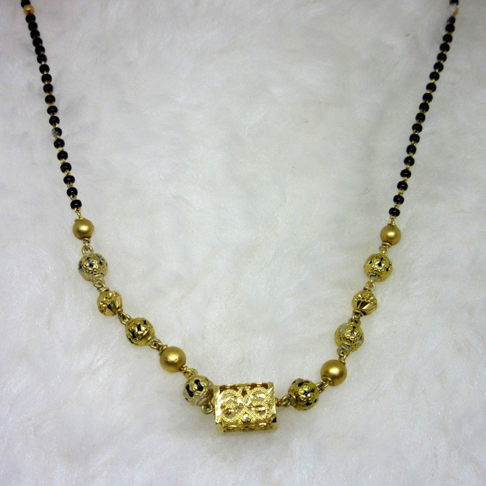 Gold oxidize fancy mangal sutra dokiya