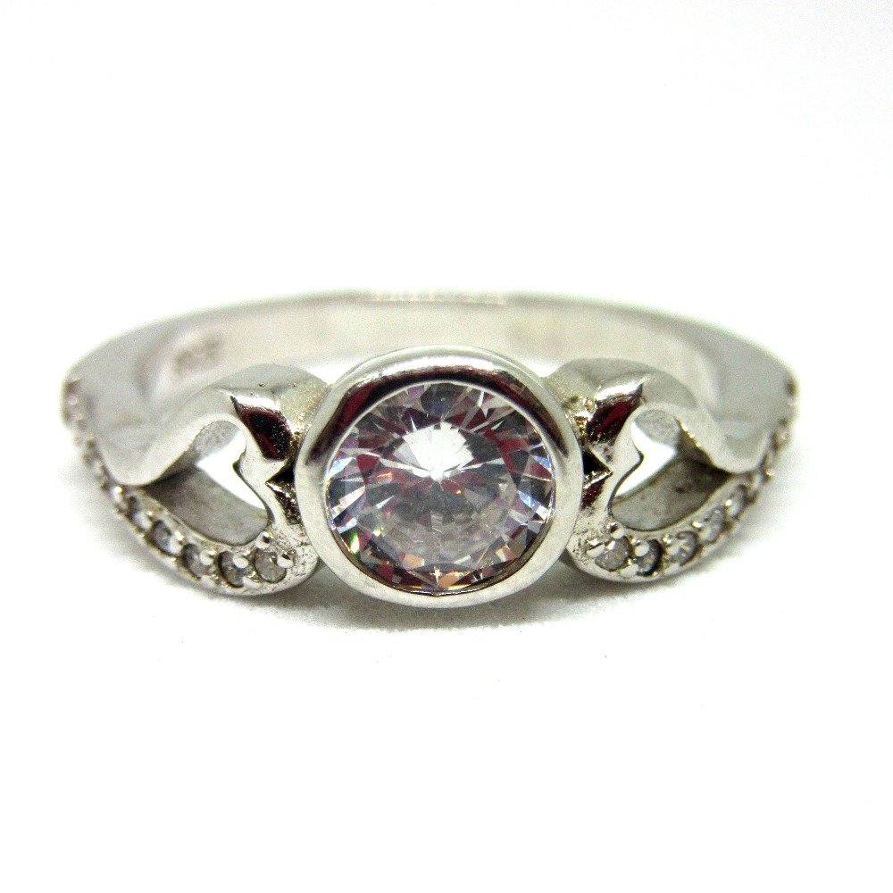 Silver single stone classic ring sr925-27