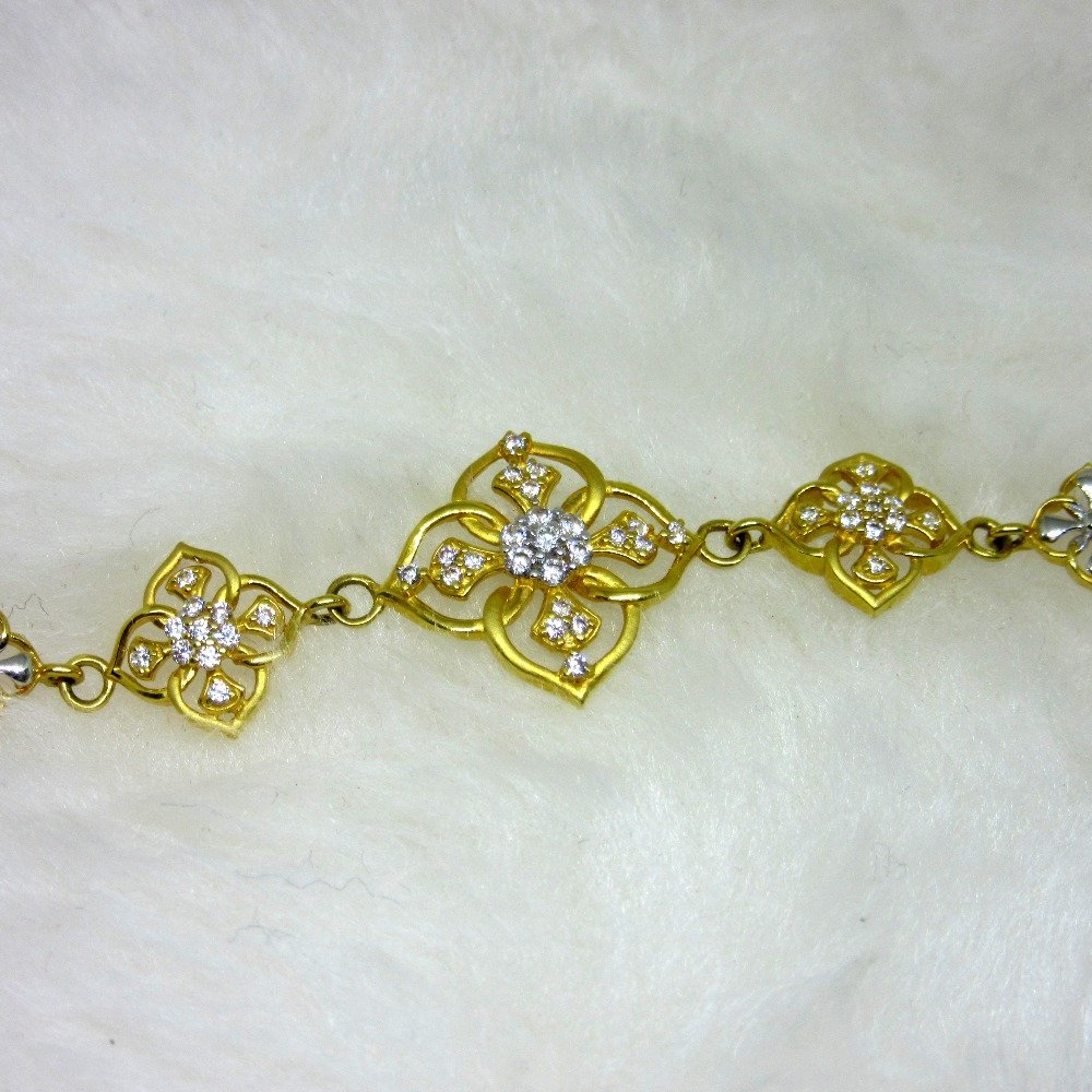 Gold Fancy Small Diamond Ledies Bracelet