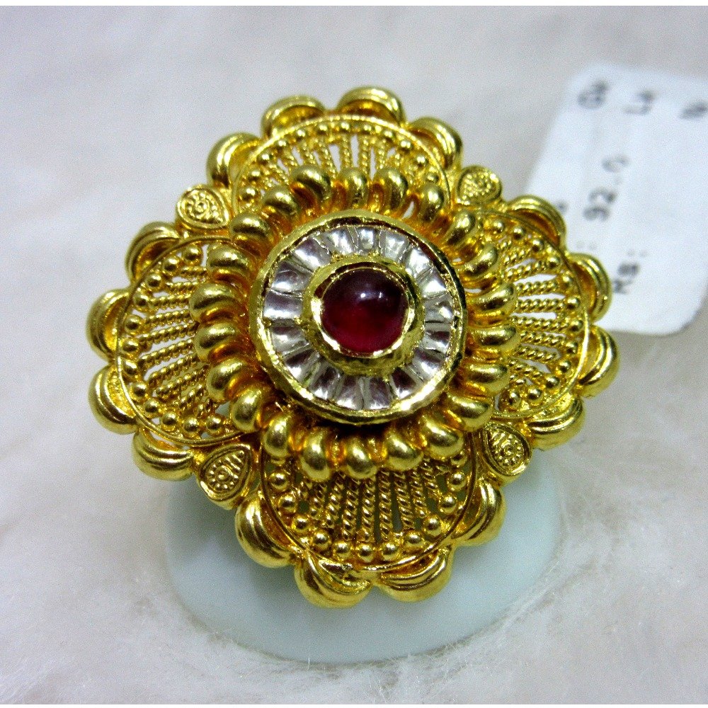 gold hm916 22k heritage jadtar ring