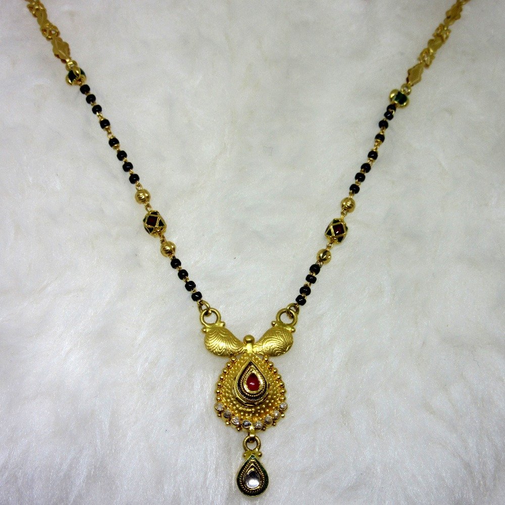 Gold semi jadtar classic mangalsutra