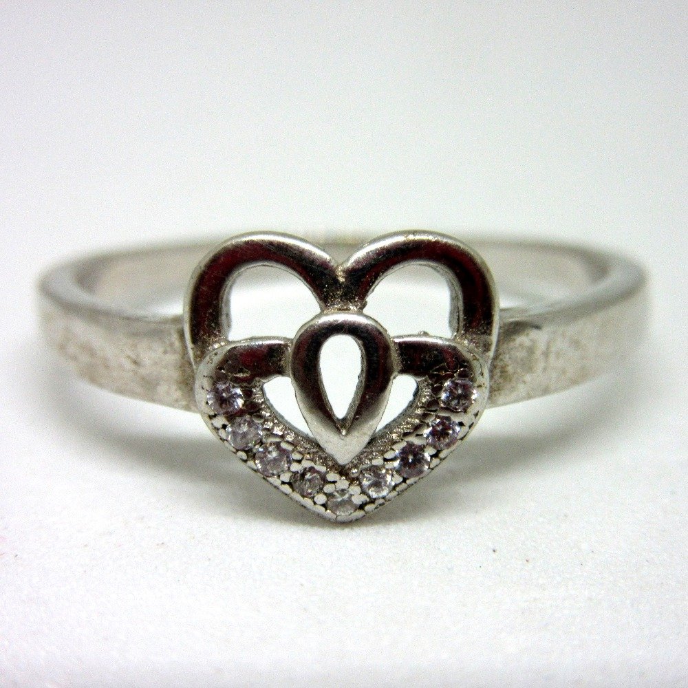 925 silver heart shape ring sr925-150