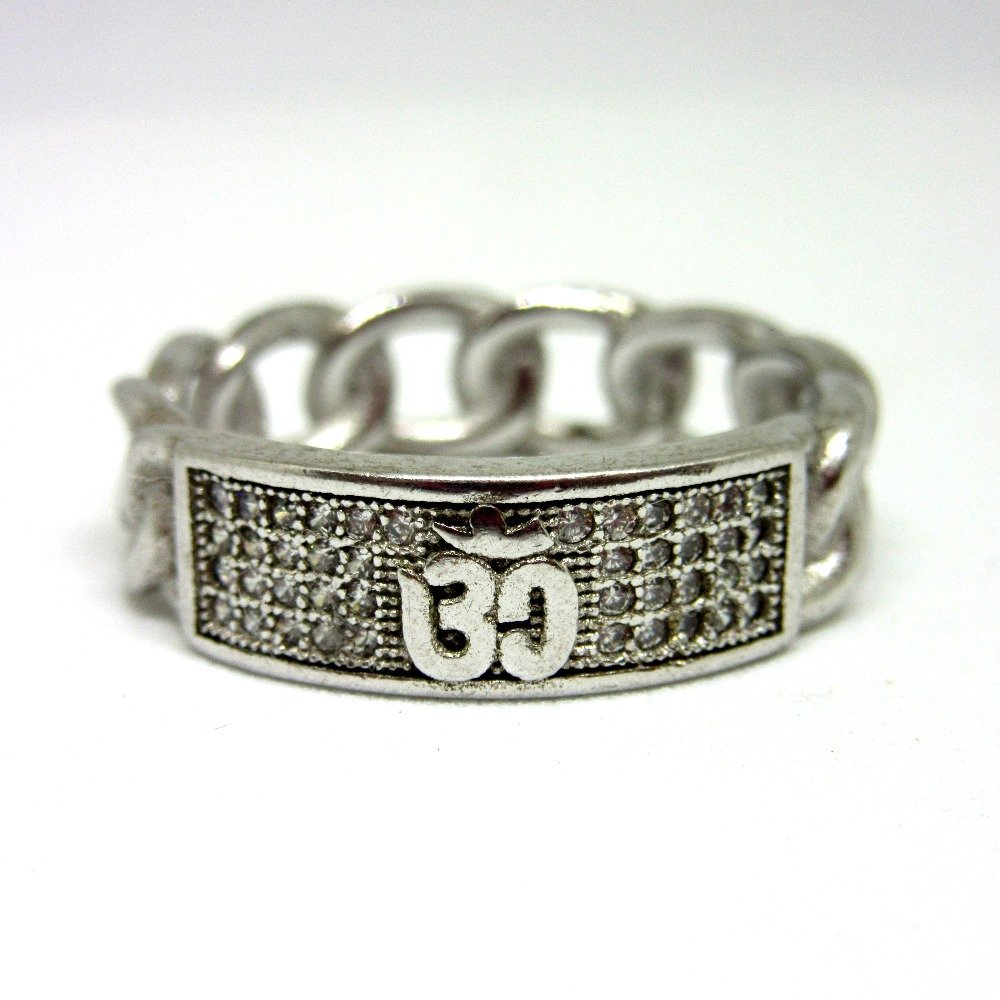 925 silver om logo ring sr925-210